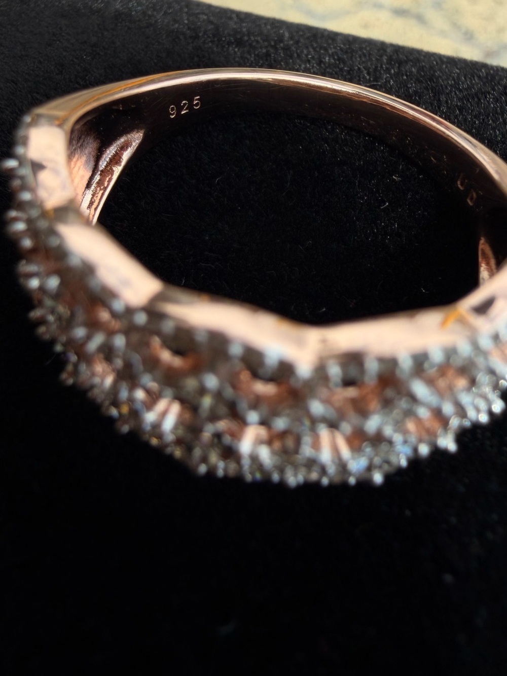 14K Yellow Gold Over Sterling Silver 0.25 CTW Natural Diamond Ring Sz 7 - Picture 8 of 8